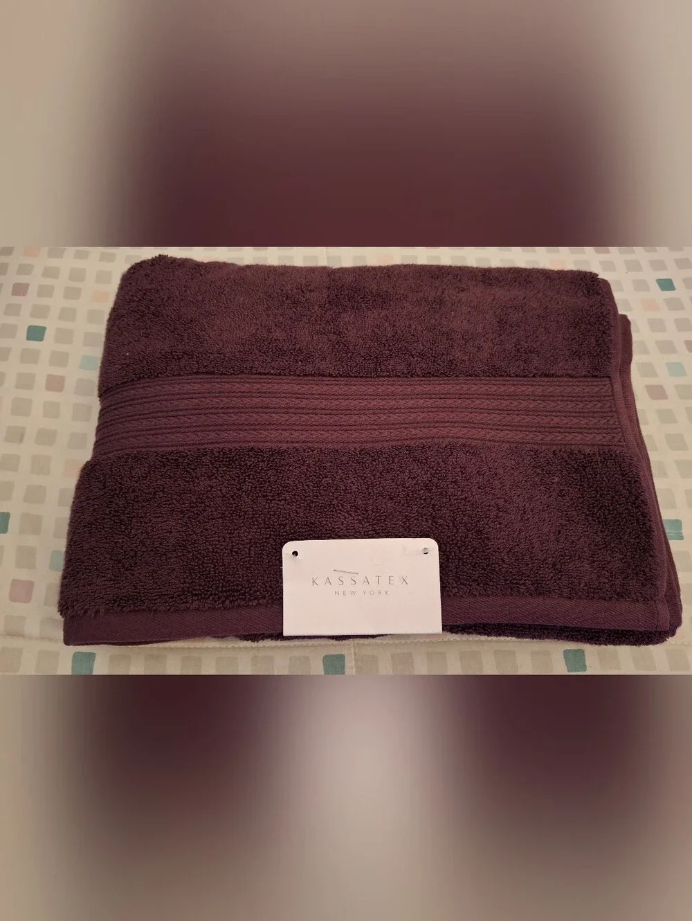 Kassatex Large Bath Towel Plum KDN-109-PLU